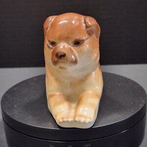 Vintage Hand Painted Ceramic Chow Chow Puppy Dog Figurine